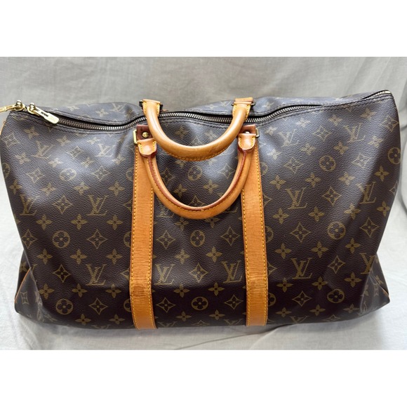 Louis Vuitton Monogram Canvas Keepall 50 Travel Duffel Bag Authentic Vintage - Picture 1 of 14
